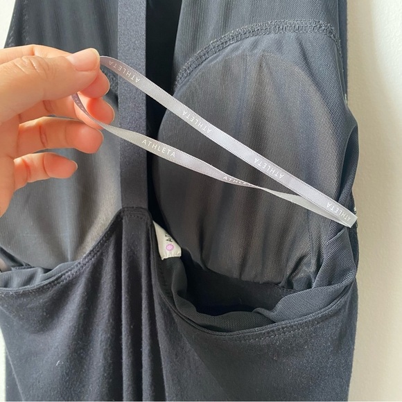 Athleta Black Halter Backless Dress Silk Blend Maxi Dress Size Small - Picture 9 of 13